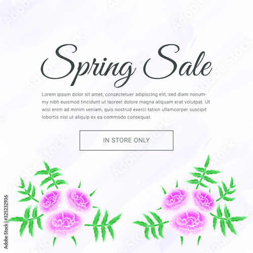 Watercolor vector spring sale banner