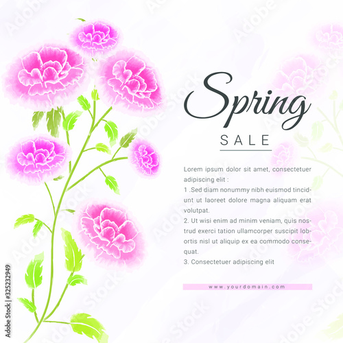 Watercolor vector spring sale banner