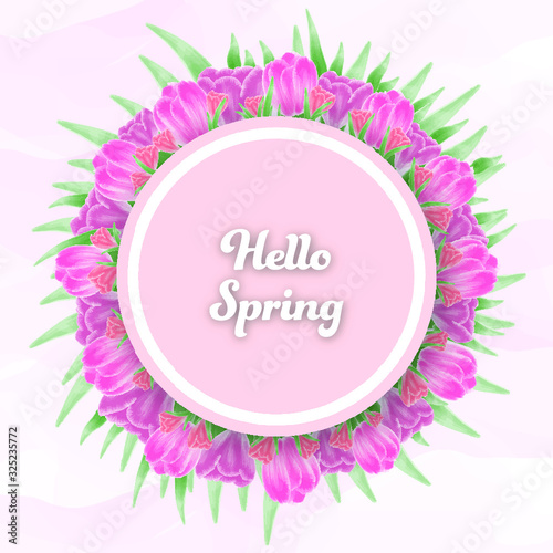 hello spring floral decoration sale banner