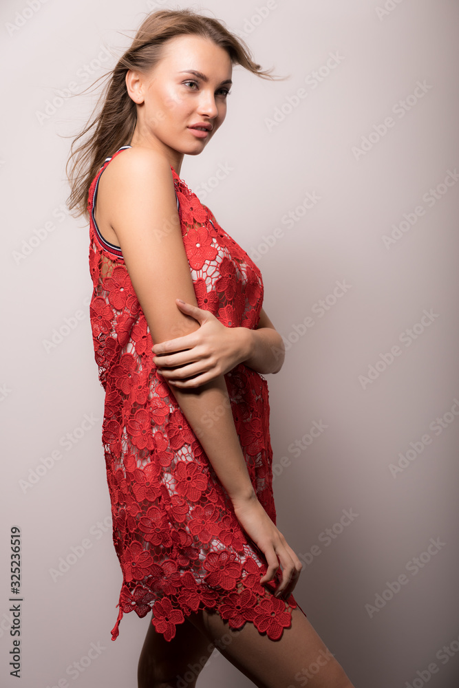 Young beautiful girl studio portrait. Young beautiful girl studio portrait.