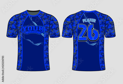 BLUISH CAMO INSERT REGLAN STYLE ATTRACTIVE LOOKING SHIRT DESIGN