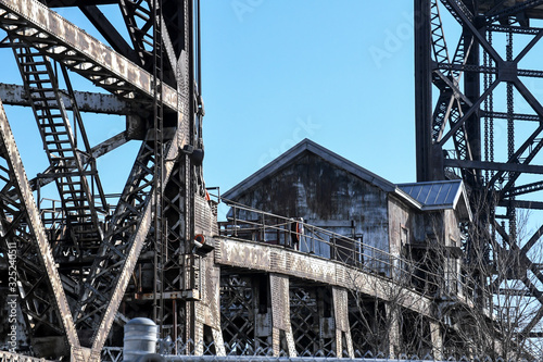 Vászonkép Industrial bridge structure