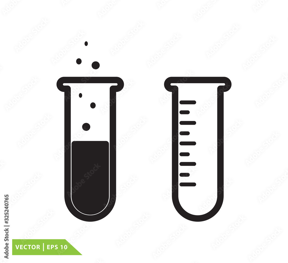 Tube glass icon vector logo design template Tube glass icon vector logo design template