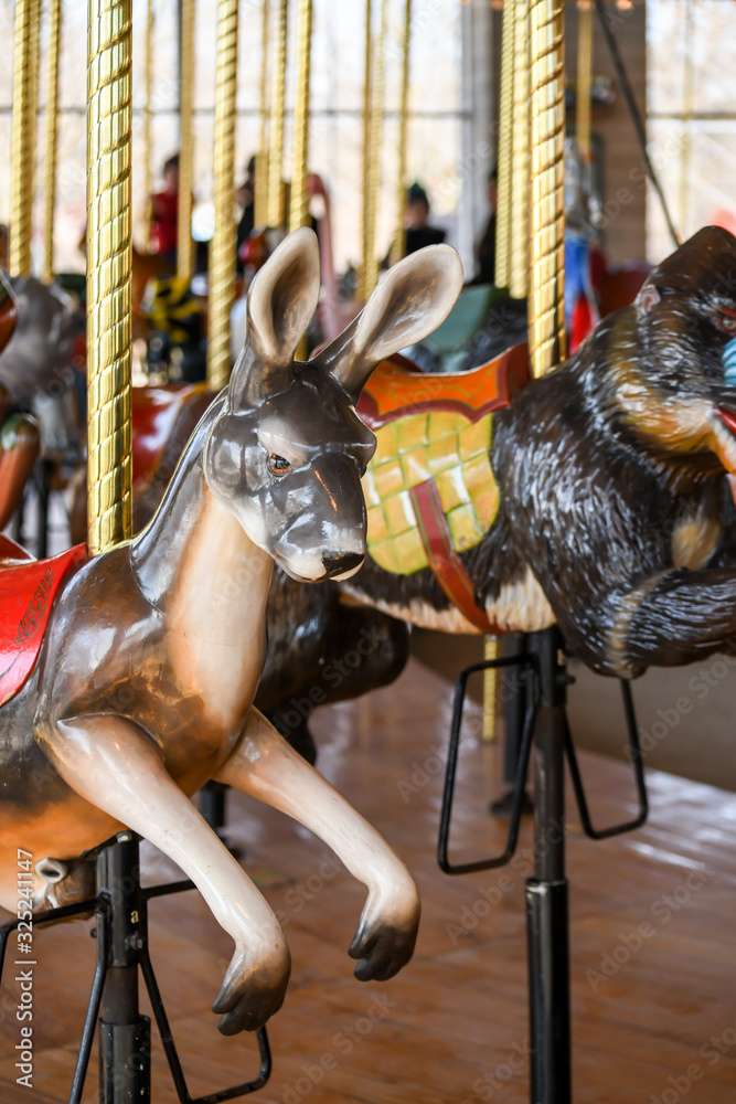 Vintage carousel ride animal
