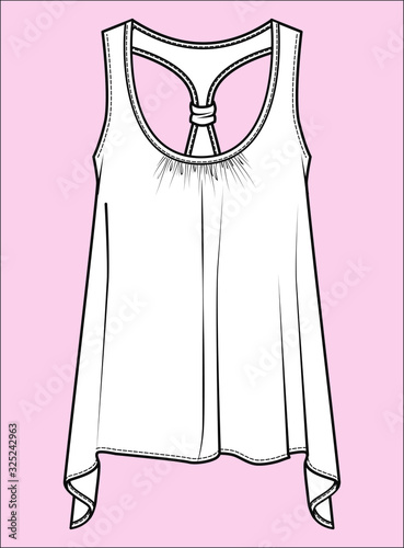 Women's Top Fashion Flat Sketch