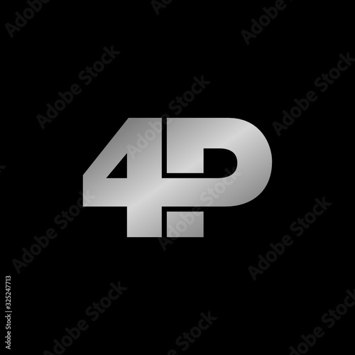 Letter 4P simple logo design vector