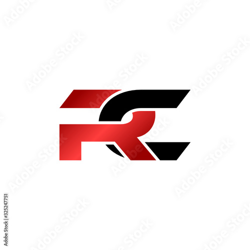 Letter RC simple logo design vector