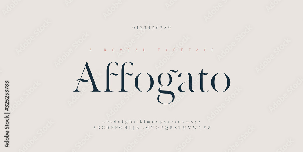 Fototapeta Elegant alphabet letters font and number. Classic Copper Lettering Minimal Fashion Designs. Typography fonts regular uppercase and lowercase. vector illustration