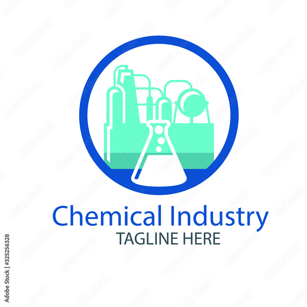 Chemical and oil industry logo template, colorful vector graphic design element for business, industrial fuel company branding