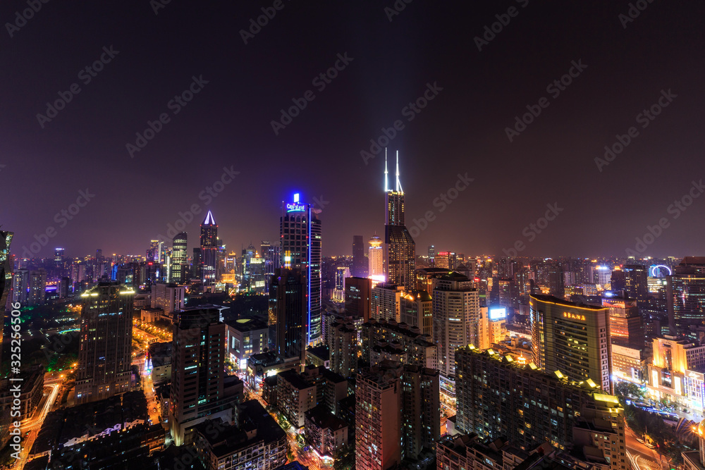 Fototapeta premium Shanghai Lujiazui Cityscape during the sunset and night