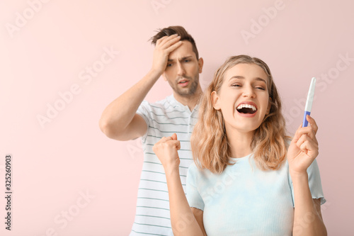 Emotional young couple with...