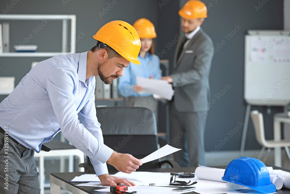 Male engineer working in office Male engineer working in office