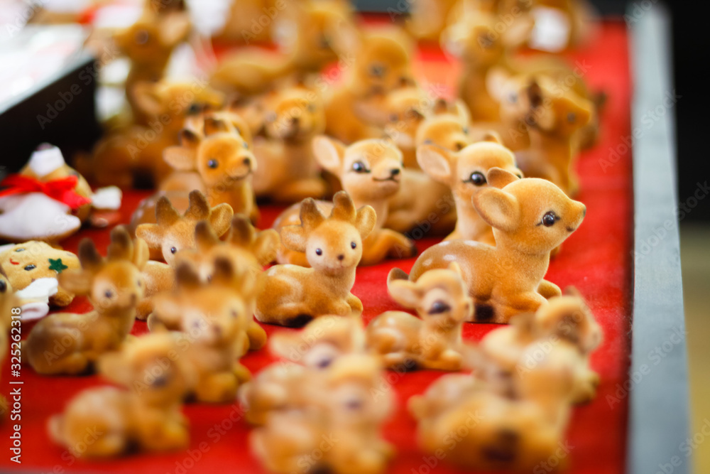 A group of little deer dolls