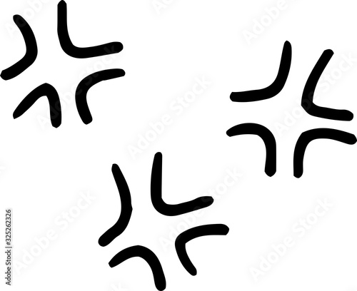 Variation of handwritten anger mark