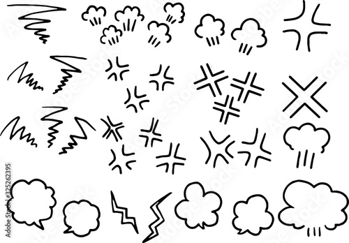 Canvas Variation of handwritten anger mark set