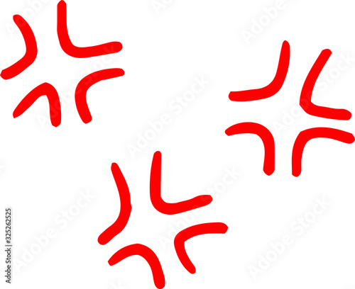 Variation of White  handwritten Red anger mark