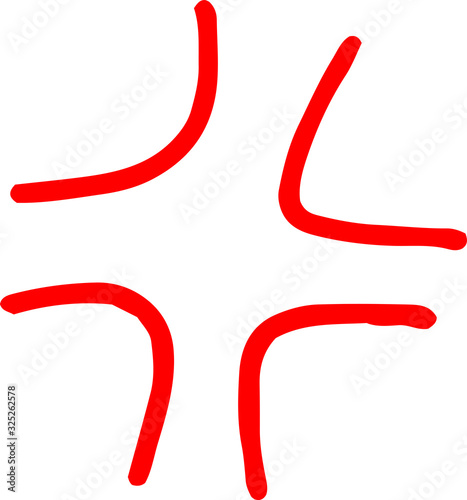 Variation of White  handwritten Red anger mark