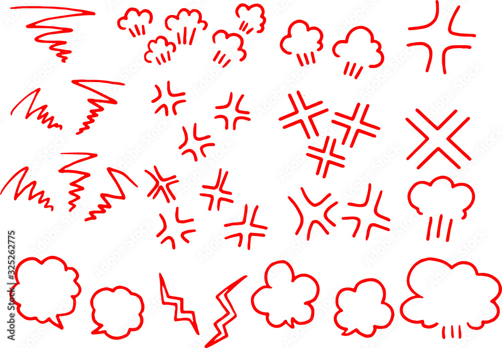 Variation of White handwritten Red anger mark set Variation of White handwritten Red anger mark set