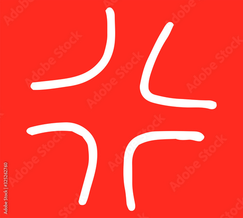 Variation of handwritten Wgite anger mark