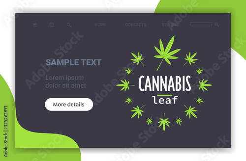 medical cannabis or marijuana leaves hemp legalize drug consumption concept horizontal copy space vector illustration