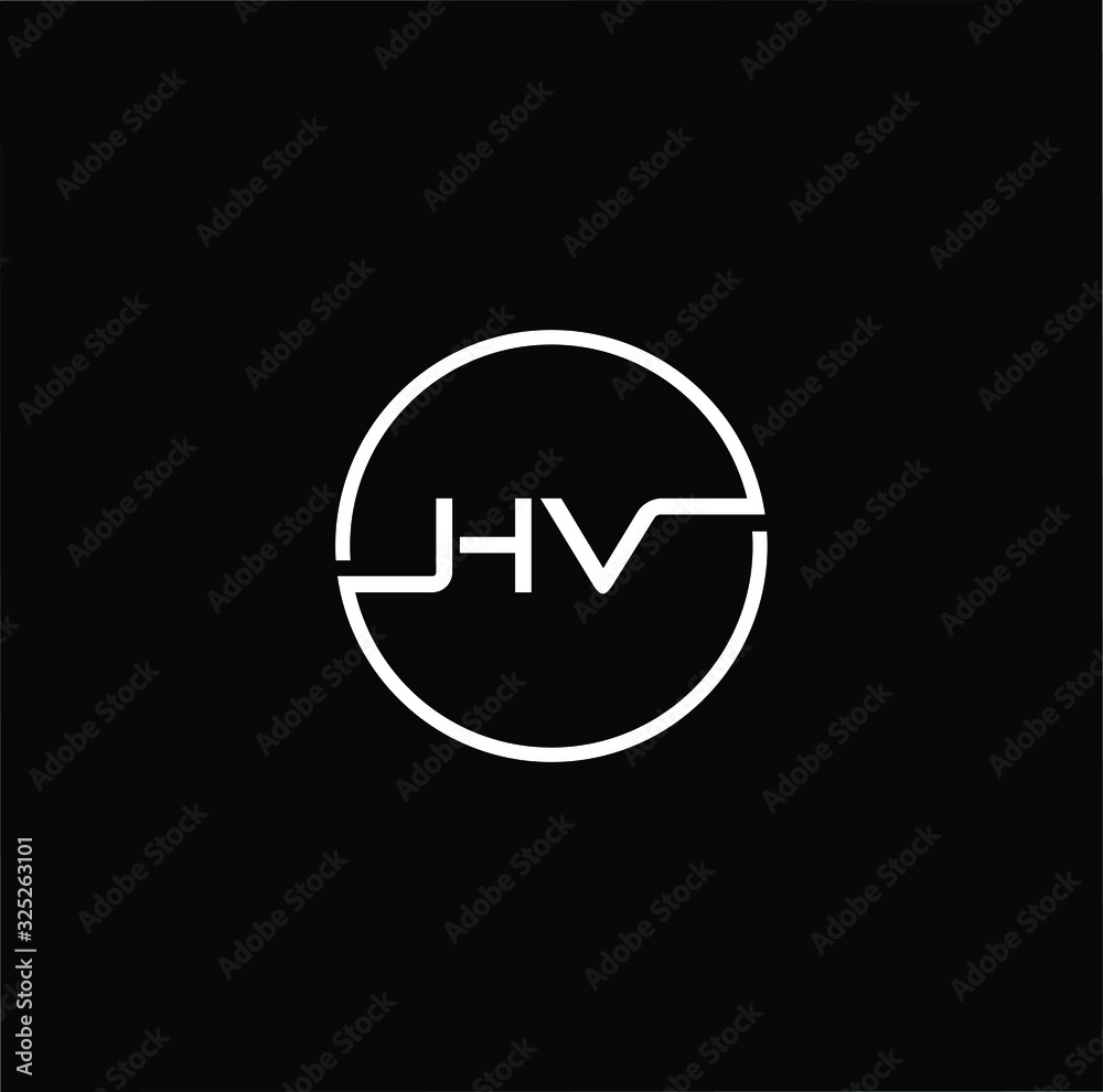 Minimal elegant monogram art logo. Outstanding professional trendy awesome artistic HV VH initial based Alphabet icon logo. White color on black background Minimal elegant monogram art logo. Outstanding professional trendy awesome artistic HV VH initial based Alphabet icon logo. White color on black background