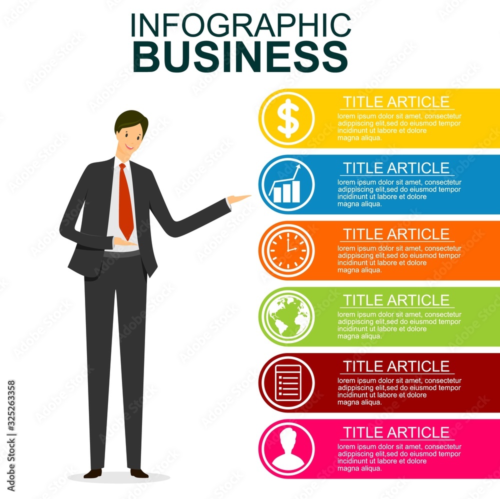 Business data infographic, process chart with 4 steps, vector and illustration element