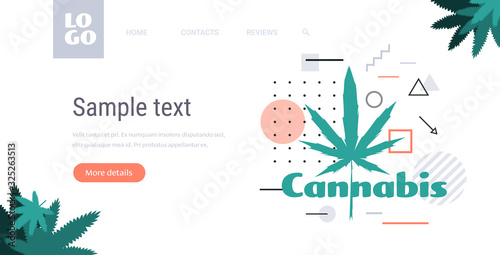 medical cannabis or marijuana leaves hemp legalize drug consumption concept horizontal copy space vector illustration