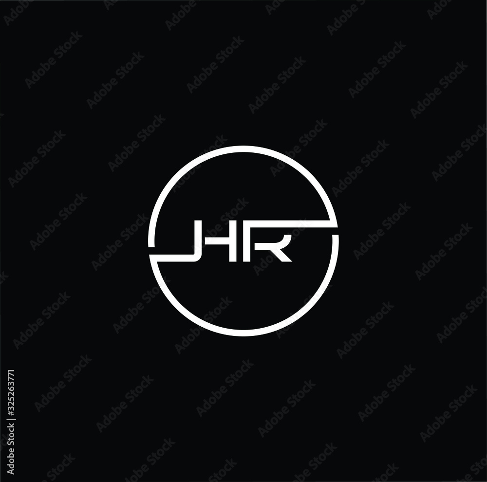 Minimal elegant monogram art logo. Outstanding professional trendy awesome artistic HR RH initial based Alphabet icon logo. White color on black background Minimal elegant monogram art logo. Outstanding professional trendy awesome artistic HR RH initial based Alphabet icon logo. White color on black background