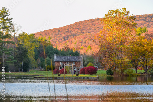 Glen Alton Recreation Area in autumn, Blacksburg, Virginia, USA. Beautiful scenery with autumn background. photo