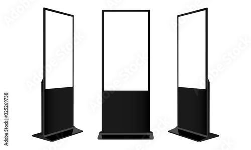 Set of modern digital signages isolated on white background. Vector illustration photo