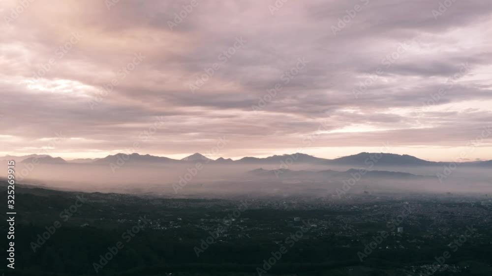 Residential houses with hills background at morning Residential houses with hills background at morning