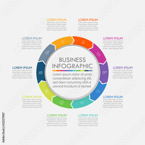 Business circle. timeline infographic icons designed for abstract background template milestone element modern diagram process technology digital marketing data presentation chart Vector