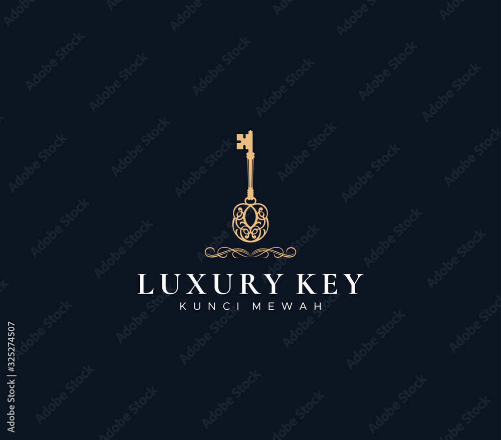 luxury key logo dark background , symbol icon vector luxury key logo dark background , symbol icon vector
