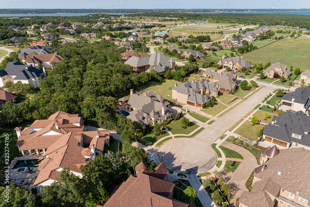 Drone Aerial Residential Neighborhood in Southlake, TX