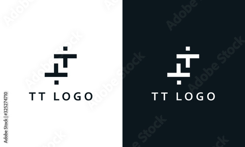 Minimalist elegant line art letter TT logo. This logo icon incorporate with two letter T and T in the creative way.