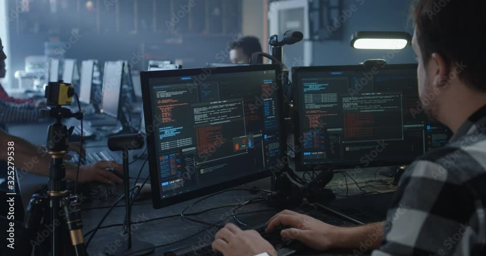 Programmer working in common office