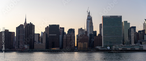 New York  NY USA - February 22  2020  New York City Skyline at Sunset