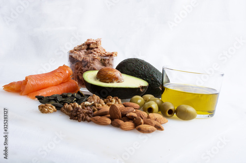 Healthy Fats with White Background