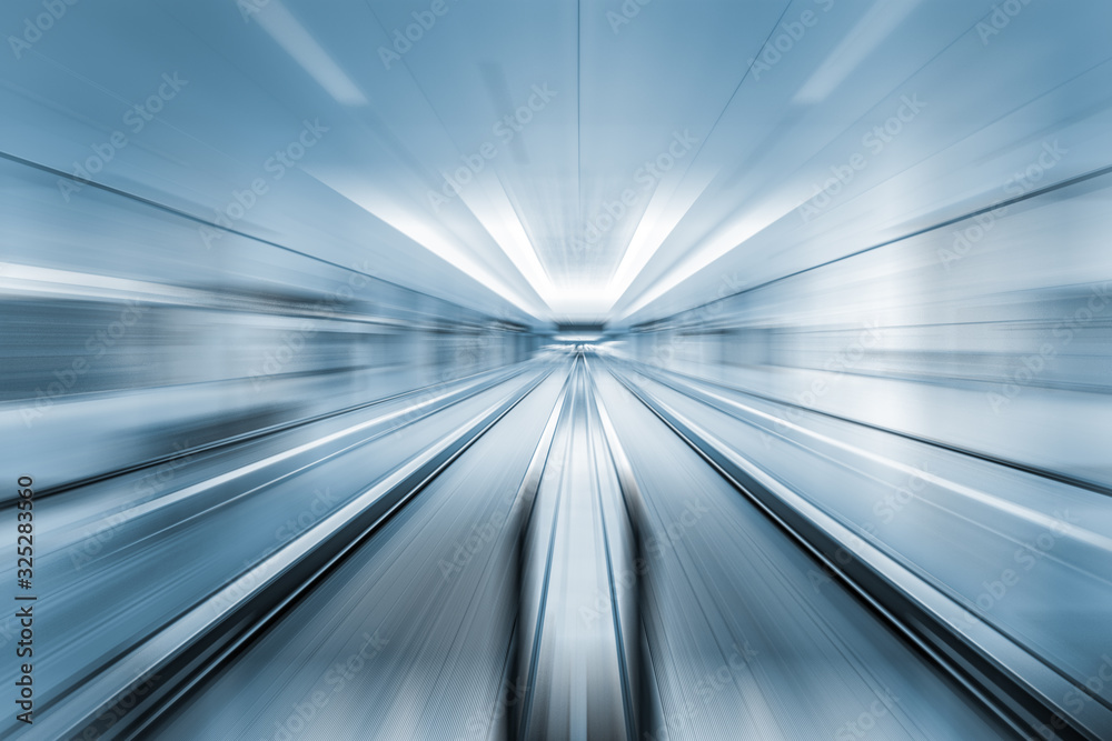 Fototapeta premium moving escalator in motion