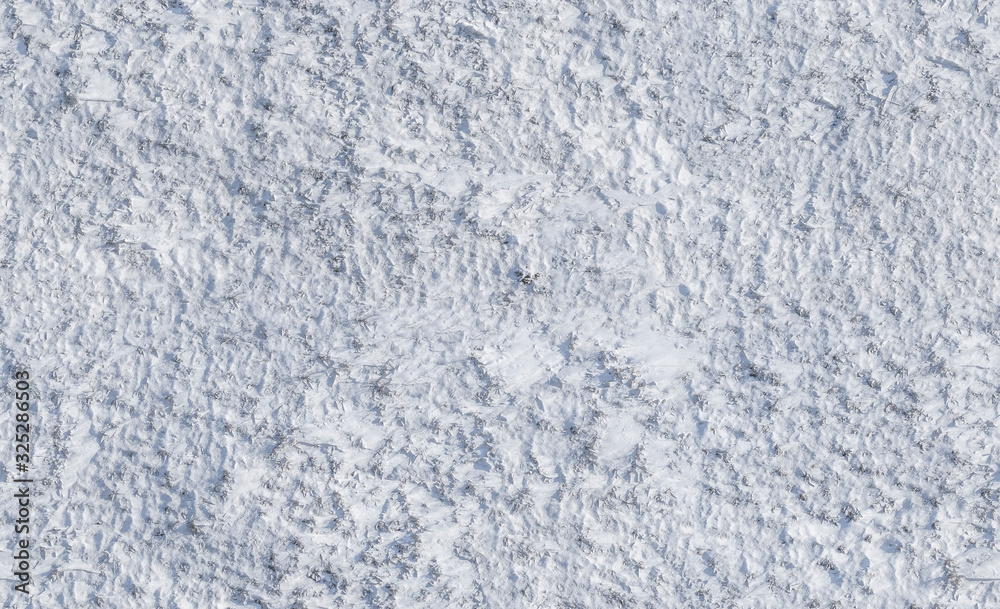 Obraz premium Seamless pattern of snow-covered steppe with small frozen plants