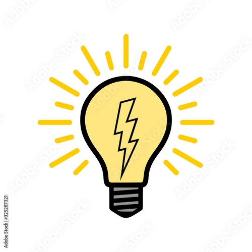 Electricity Logo, electric bulb logo and icon 