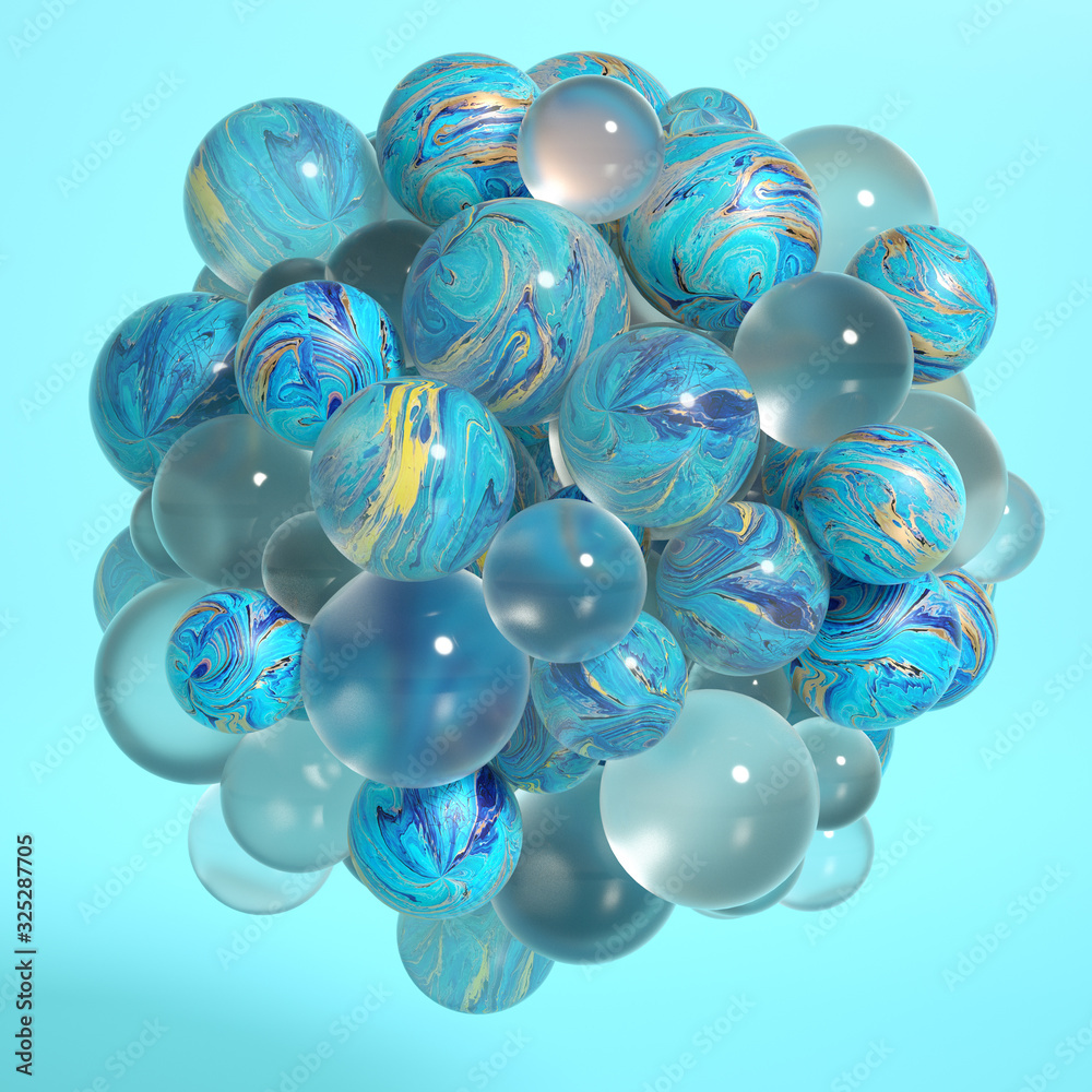 Fototapeta premium Beautiful background with fluid paint. 3d illustration, 3d rendering.