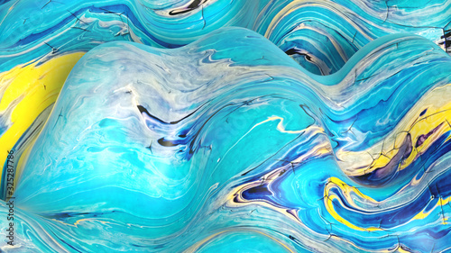 Beautiful background with fluid paint. 3d illustration, 3d rendering.