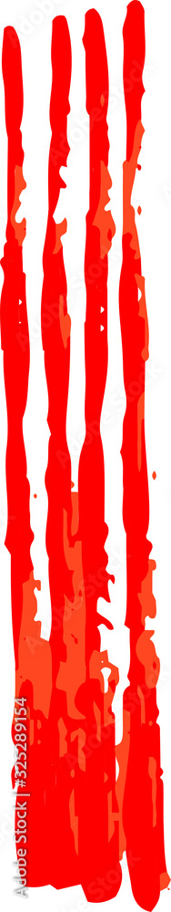 Variation of handwritten vertical Red brush line