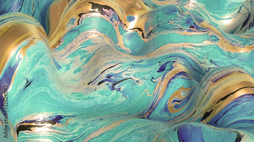 Obraz na płótnie Beautiful background with fluid paint. 3d illustration, 3d rendering.