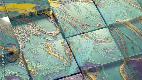 Beautiful background with fluid paint. 3d illustration, 3d rendering.