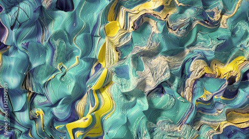 Beautiful background with fluid paint. 3d illustration, 3d rendering.