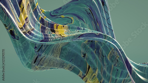 Beautiful background with fluid paint. 3d illustration, 3d rendering.