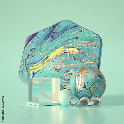 Beautiful background with fluid paint. 3d illustration, 3d rendering.