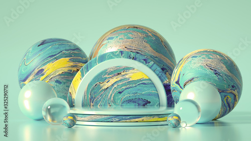 Beautiful background with fluid paint. 3d illustration, 3d rendering.